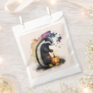 Watercolor Skunk Halloween Favour Bags