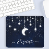 Watercolor Sky Celestial Moon Stars String Lights