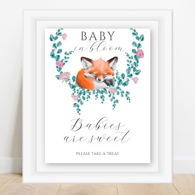 Watercolor sleeping fox - babies are sweet poster (Creator Uploaded)