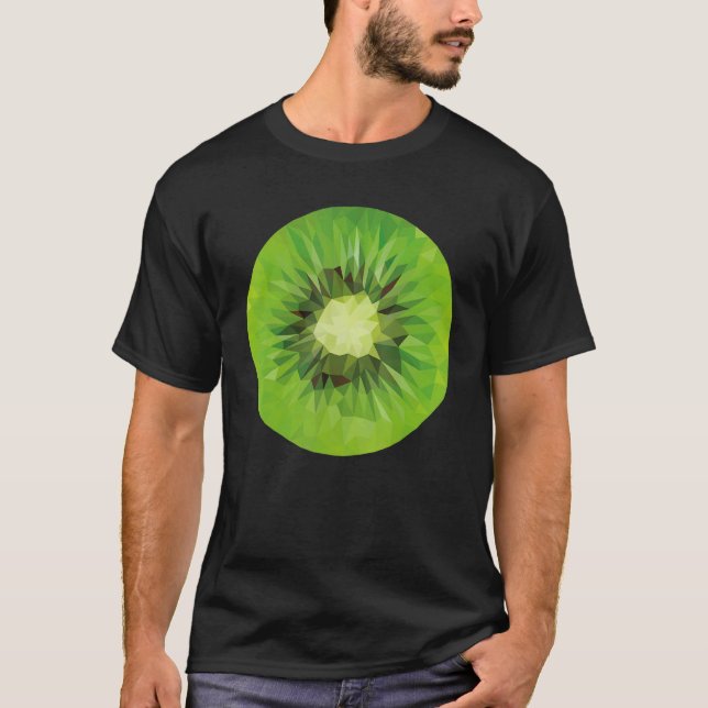 Watercolor Slice Of Kiwi Kiwi Fruit T-Shirt (Front)