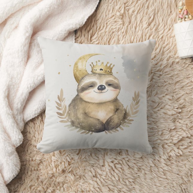 Watercolor Sloth Moon Crown                        Cushion (Blanket)