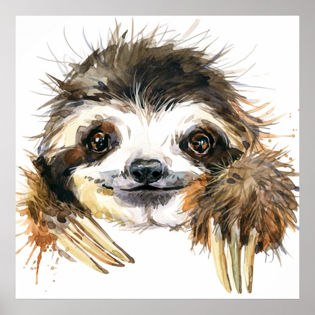 Watercolor sloth poster (Front)