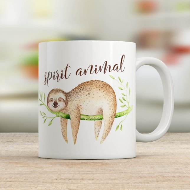 Watercolor Sloth Spirit Animal Coffee Mug (Creator Uploaded)