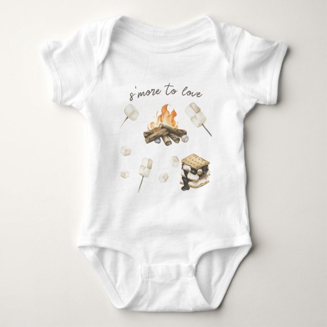 Watercolor S'more Baby Shower  Bodysuit (Front)