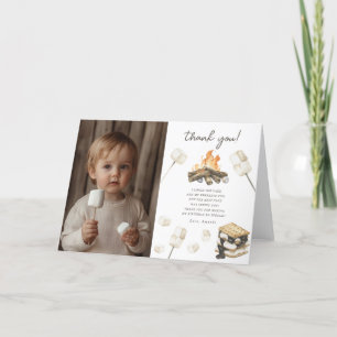 Watercolor S'more Fun Birthday Thank you Card