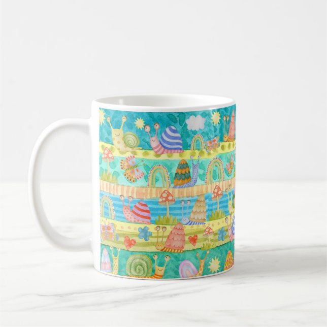 Watercolor Snail Festival Coffee Mug (Left)
