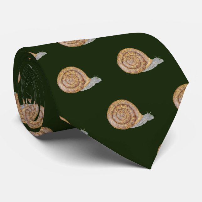 Watercolor Snail Tie (Rolled)