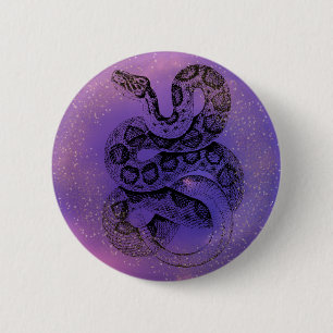 Watercolor snake 6 cm round badge