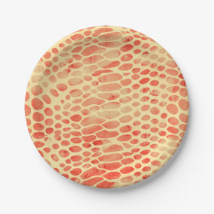 Watercolor Snake Print Paper Plate