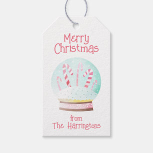 Watercolor Snow Globe Christmas Gift Tags
