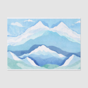 Watercolor Snow Mountains Nature Illustration Tissue Paper