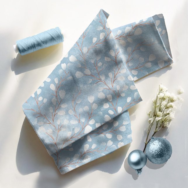 Watercolor Snowdrops Dusty Blue/Copper ID726 Fabric (Creator Uploaded)