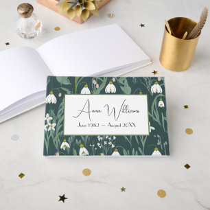 Watercolor Snowdrops for Memorial Service Guest Book