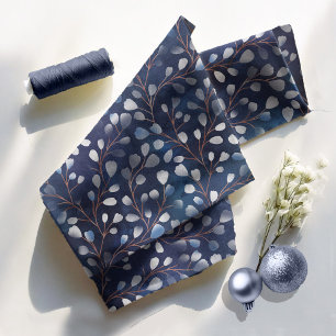 Watercolor Snowdrops Navy/Copper ID726 Fabric