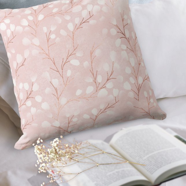 Watercolor Snowdrops Pattern Pink/Copper ID726 Cushion (Creator Uploaded)