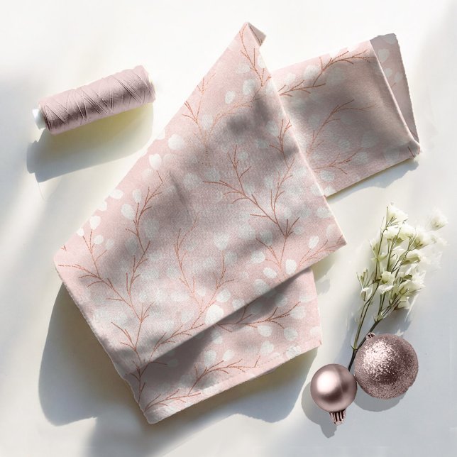 Watercolor Snowdrops Pink/Copper ID726 Fabric (Creator Uploaded)