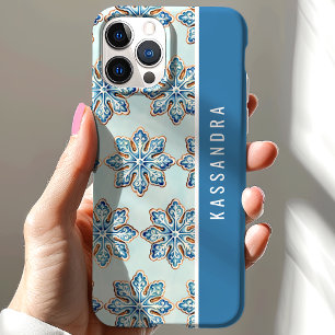 Watercolor Snowflake Cookies Personalised Name iPhone 15 Case