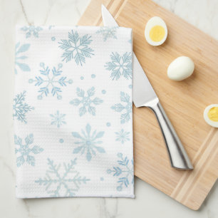 Watercolor Snowflake Kitchen Tea Towel