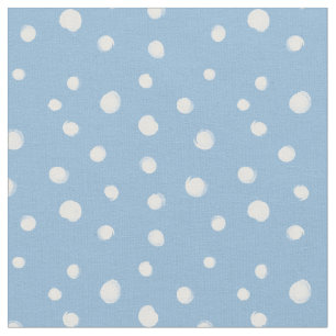 Watercolor Snowflakes Blue Pattern Fabric