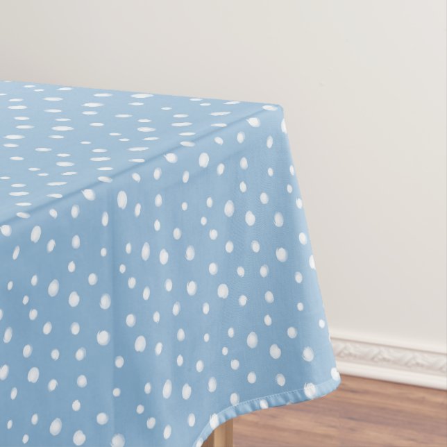 Watercolor Snowflakes Blue Pattern Tablecloth (In Situ)
