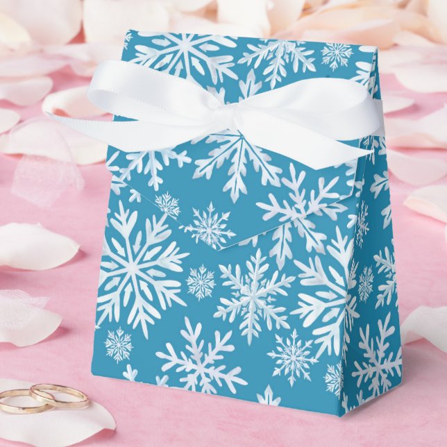 Watercolor Snowflakes Pattern Favour Box (Wedding)