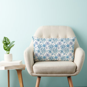 Watercolor Snowflakes Pattern Lumbar Cushion