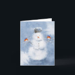 Watercolor Snowman Christmas Card | Festive<br><div class="desc">Celebrate the season with this charming Watercolor Snowman Christmas Card! Featuring a delightful snowman painted in soft watercolor hues, this card radiates winter joy and holiday cheer. Perfect for sending warm Christmas wishes, winter greetings, or as a unique addition to any holiday card collection, this card brings a smile to...</div>