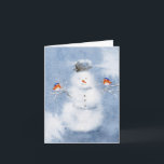 Watercolor Snowman Christmas Card | Festive<br><div class="desc">Celebrate the season with this charming Watercolor Snowman Christmas Card! Featuring a delightful snowman painted in soft watercolor hues, this card radiates winter joy and holiday cheer. Perfect for sending warm Christmas wishes, winter greetings, or as a unique addition to any holiday card collection, this card brings a smile to...</div>