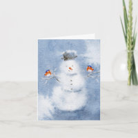 Watercolor Snowman Christmas Card | Festive
