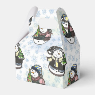 Watercolor Snowman Christmas hand drawn Favour Box