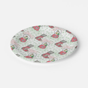 Watercolor Snowman Christmas Holiday Paper Plate