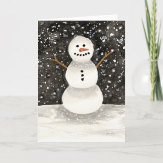 Watercolor Snowman Holiday Card