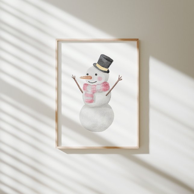 Watercolor  snowman poster (Creator Uploaded)