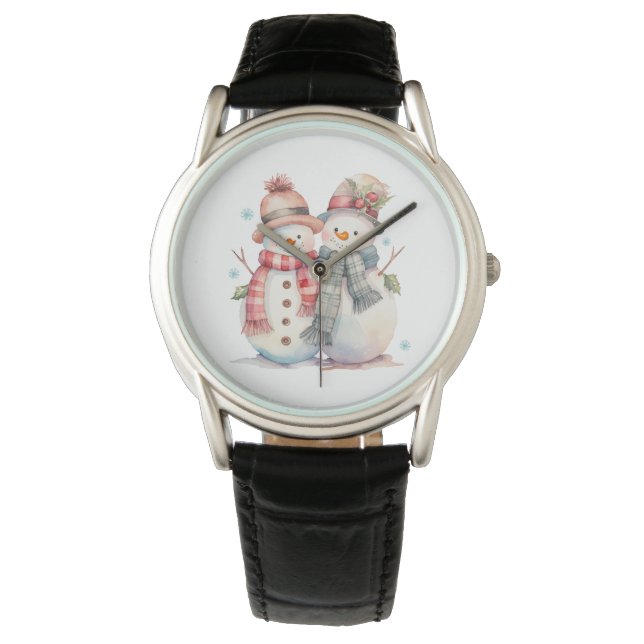 Watercolor Snowman  Watch (Front)