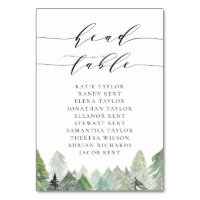 Watercolor Snowy Evergreen Forest Wedding Head