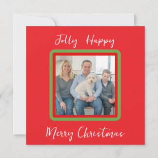 Watercolor Snowy Winter Trees Jolly PHOTO CARD