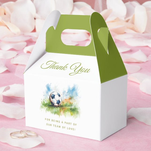 Watercolor Soccer Baby Shower  Favour Box (Wedding)