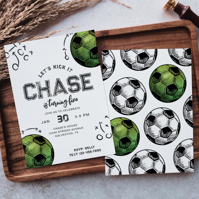 Watercolor Soccer Birthday Invitation (Creator Uploaded)