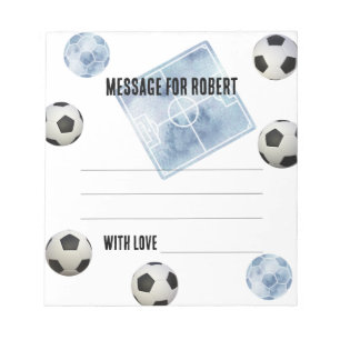 Watercolor Soccer Birthday time capsule message Notepad
