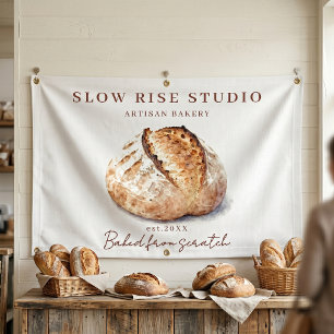 Watercolor Sourdough Bread Artisan Bakery Business Banner