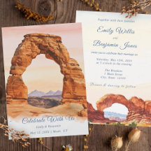 Watercolor Southwest Arches National Park Wedding 