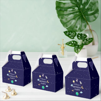 Watercolor Space Birthday Party Favour Box