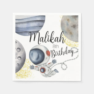 Watercolor Space Birthday Party for Boy or Girl Napkin