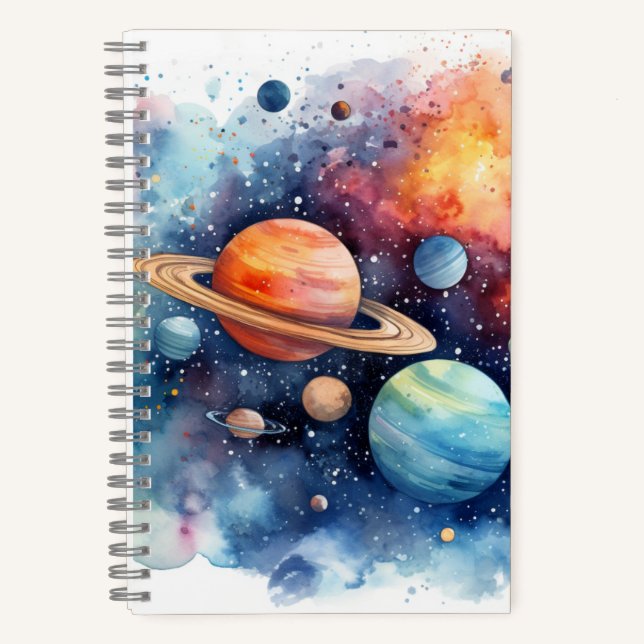 Watercolor Space Small Notebook (Front)