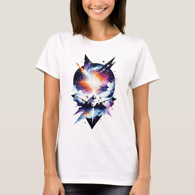 Watercolor Spaceship T-Shirt (Front)