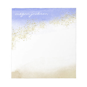 Watercolor Sparkle Personalized Notepad