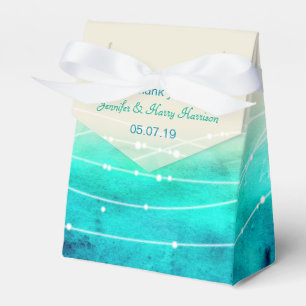 Watercolor sparkling seas thank you wedding favour favour box