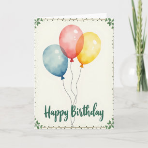 Watercolor Spheres Birthday Card