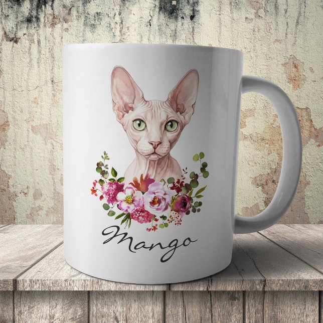 Watercolor Sphynx Cat Coffee Mug (Creator Uploaded)