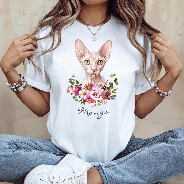 Watercolor Sphynx Cat T-Shirt (Creator Uploaded)